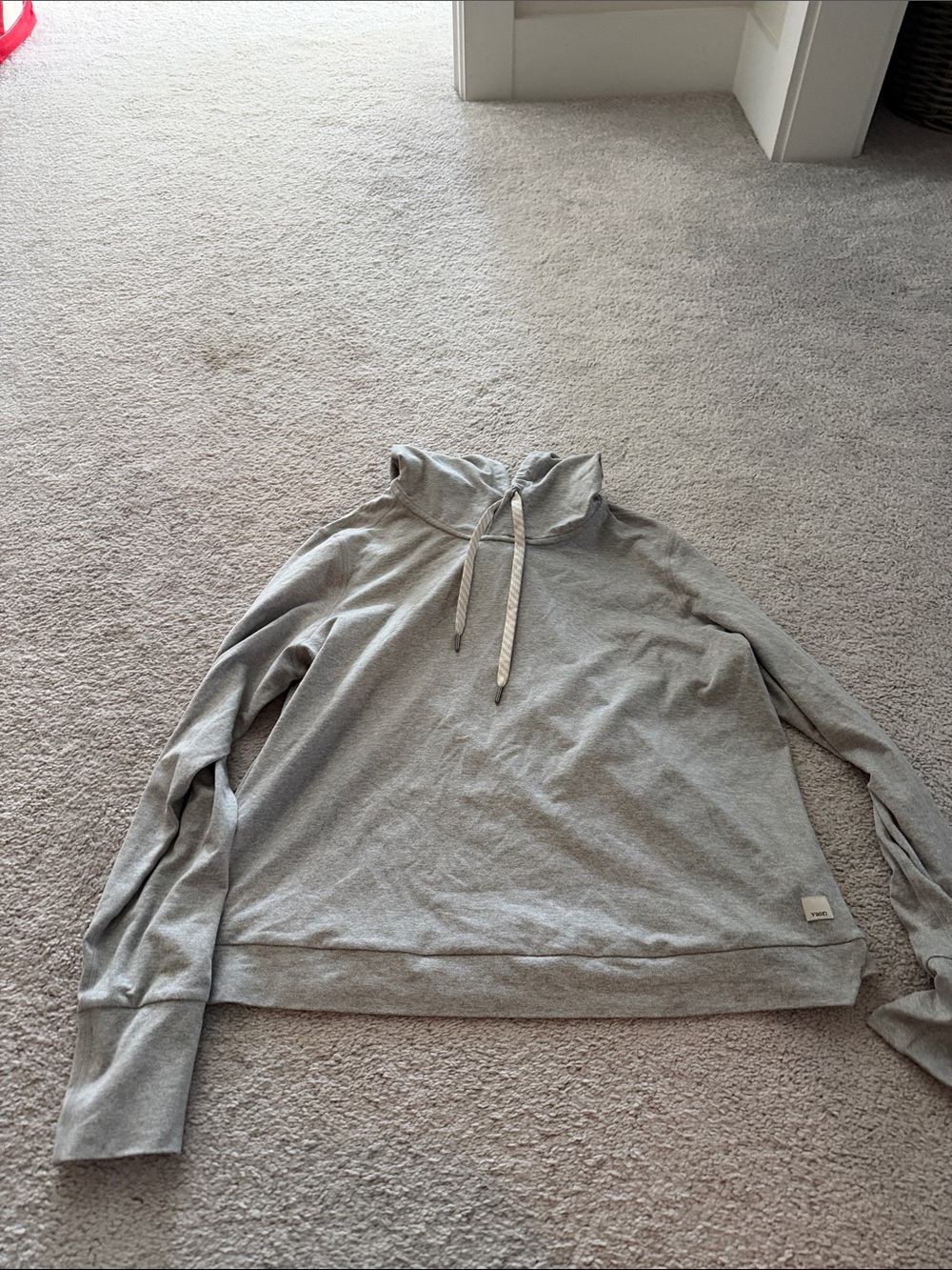 Women's Light Gray Funnel Neck Sweatshirt